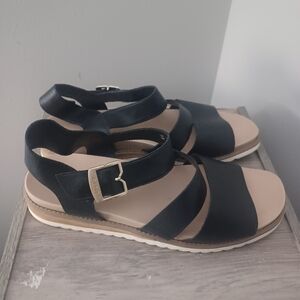 Dr. Scholl's Blk Strappy Sandals Sz 9